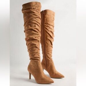 Over the knee suede boots